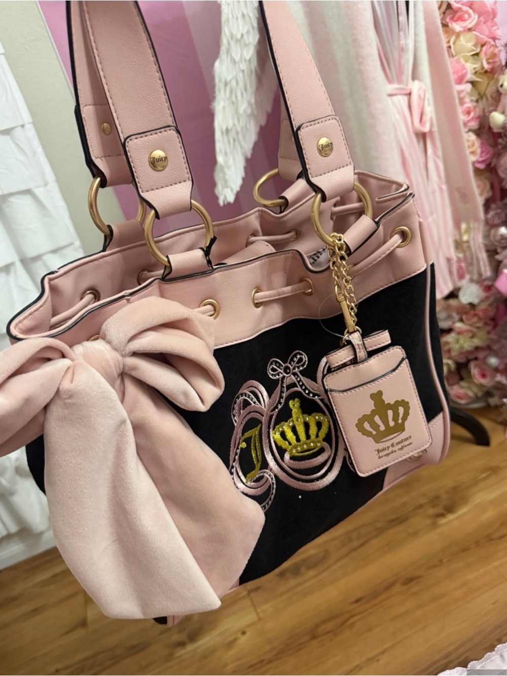 Juicy Couture Pink and Black Women's Bag